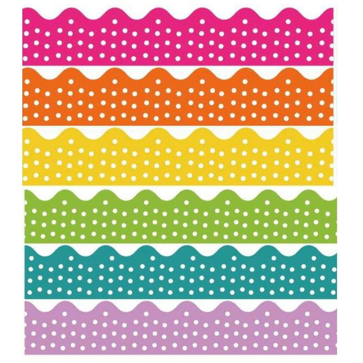 rainbow and white polka dot paper