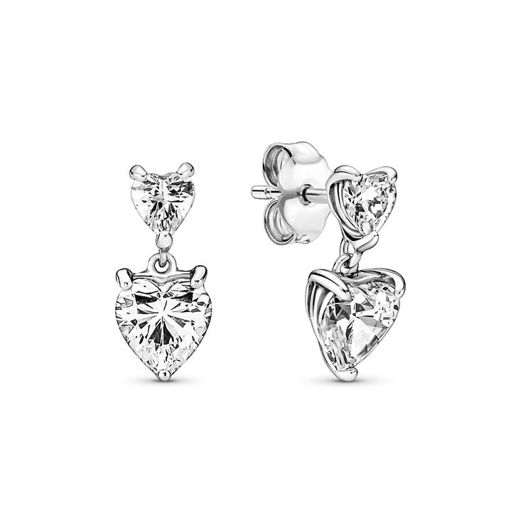 Love at first sparkle. The Double Heart Sparkling Stud Earrings each feature two heart-shaped cubic zirconia stones. A modern take on a classic design, it’s the perfect gift for someone special or a well-deserved treat for yourself. Self Care Shopping, Pandora Earrings Studs, Pandora Earrings, Jewellery Uk, Earrings Metal, Jewelry Lookbook, Double Heart, Two Hearts, Delicate Earrings