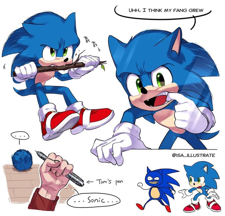 an image of sonic the hedge character in different stages of being chased by another character