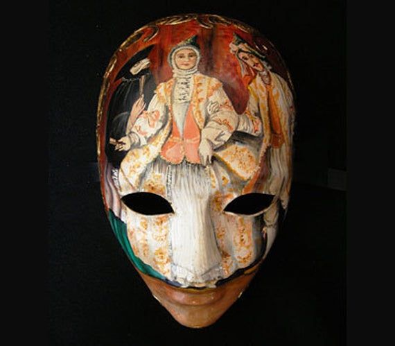 a mask with an image of a woman on it