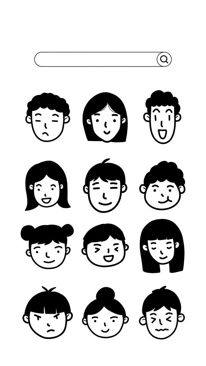 an image of the faces of people with different facial expressions on their face and body