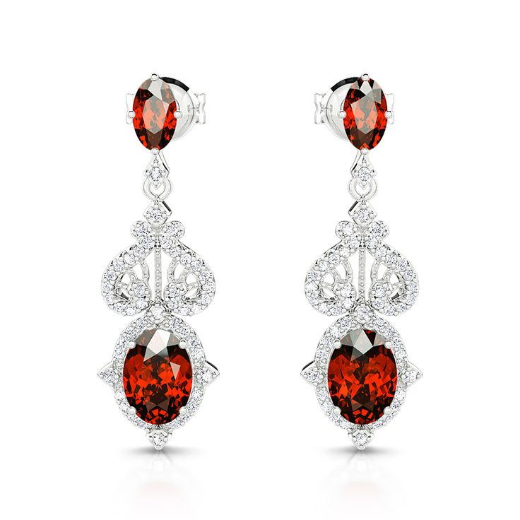 BOGO 40% OFF (Code: H40) Bridal Tea Party, Symbols Of Love, Eternal Flame, Bridal Tea, Sterling Silver Drop Earrings, Silver Jewellery Sets, Red Gemstones, Stunning Earrings, Silver Drop Earrings