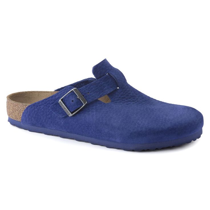 Boston Nubuck Leather Indigo Blue | BIRKENSTOCK Birkenstock Styles, Birkenstock Outfit, Shoe Wardrobe, Blue Outfits, Boston Clog, Birkenstock Boston, Shoes Socks, Leather Clogs, Eva Sole