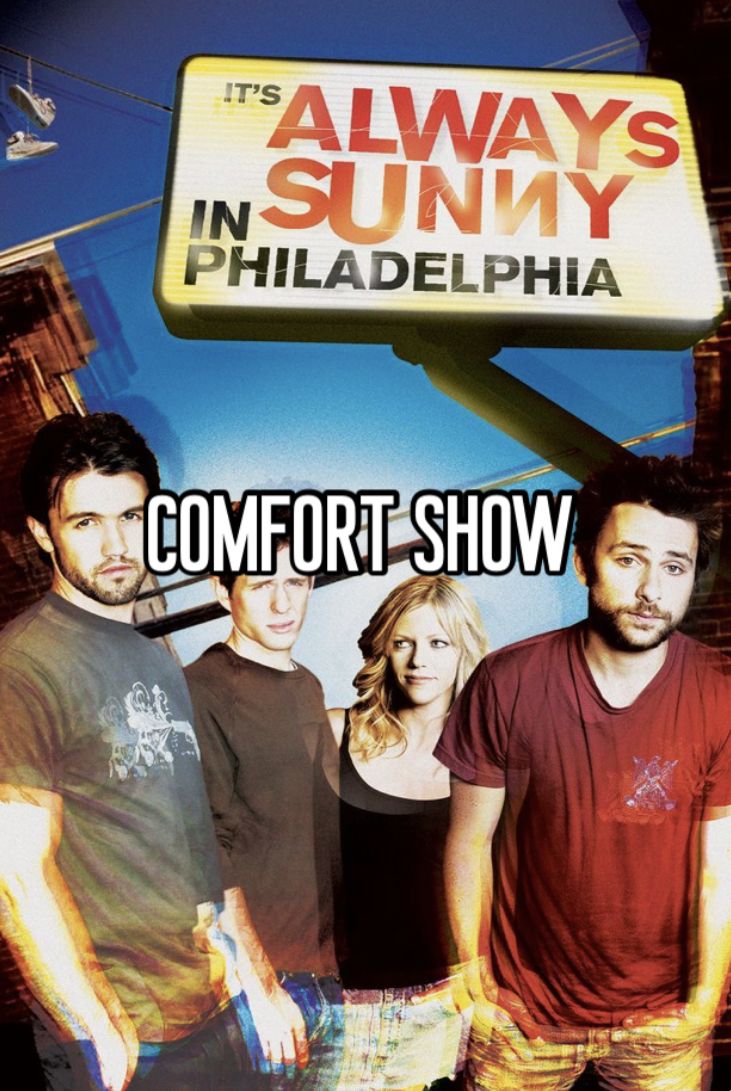 the movie poster for the tv show, always sunny in philadelphia with four young men standing next to each other