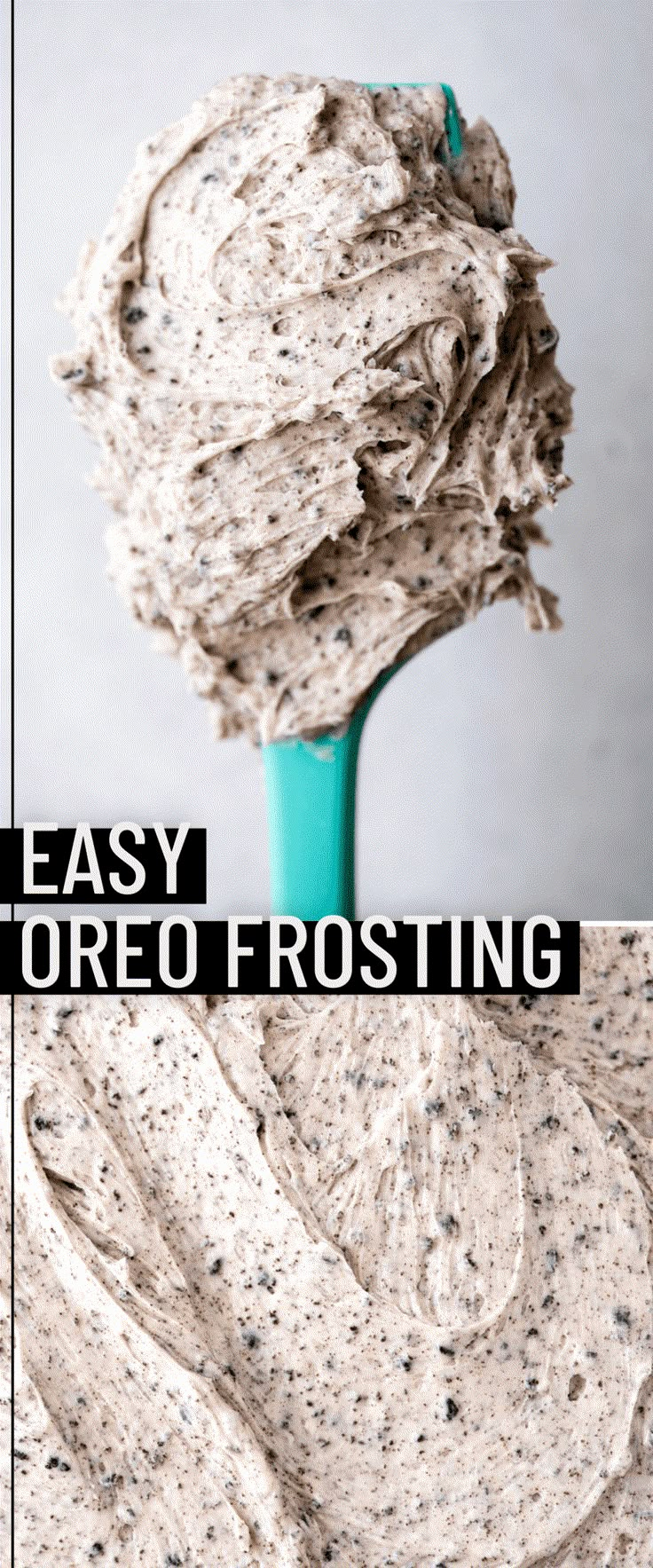 Oreo Frosting pin with text overlay Oreo Icing, Cookies And Cream Frosting, Oreo Frosting, Frosting Recipes Easy, Oreo Cream, Cookies And Cream Cake, Cake Frosting Recipe, Homemade Frosting, Cake Fillings