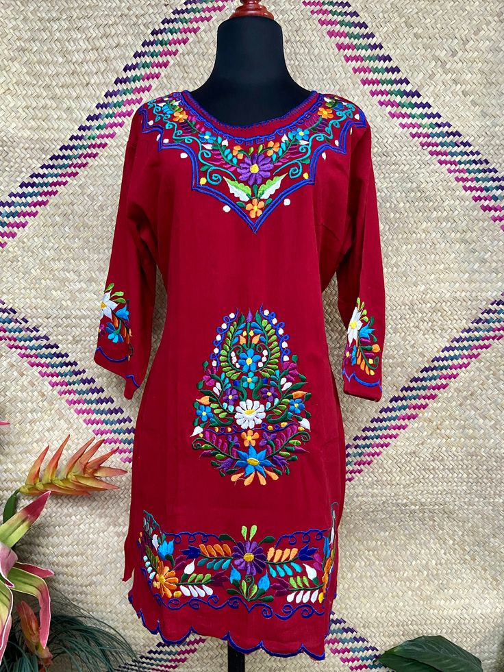 Intricate Embroidered Tunic Dress For Festivals, Traditional Tunic Dress With Multicolor Embroidery, Festive Tunic Dress With Multicolor Embroidery, Folk Style Tunic Dress With Resham Embroidery, Multicolor Embroidered Tunic Dress For Festivals, Festive Summer Kurta With Embroidered Hem, Traditional Multicolor Embroidered Tunic Dress, Bohemian Dresses With Embroidered Border For Festivals, Multicolor Long Sleeve Folk Dress