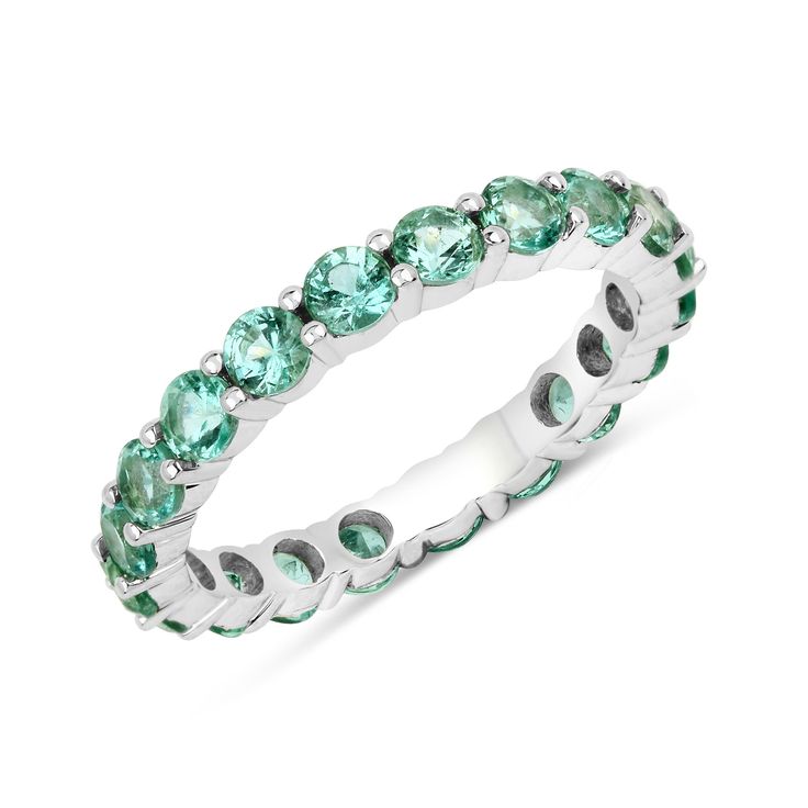 "14k Gold Emerald, Natural Zambian Emerald Eternity Band, Dainty Emerald Rings 14K Gold, Stackable Emerald Ring, May Birthstone Ring Sparkling zambian emerald stones make this elegant eternity band ring into something extra special. The band ring is crafted from 14k white gold with fine finish and definitely allows you to showcase your unique style amongst the crowd. With 2.00 carats, this ring has a subtle sparkle which makes it a clear winner! Emeralds are one of the most precious and sought-a Fine Jewelry White Gold Eternity Band With Gemstone, White Gold Gemstone Eternity Band Fine Jewelry, White Gold Eternity Band With Gemstones, Green Round Eternity Band In Fine Jewelry, Fine Jewelry Green Round Eternity Band, Green Round Eternity Band Fine Jewelry, Green Gemstone Eternity Band Fine Jewelry, Emerald Gemstone Eternity Band In Fine Jewelry Style, Emerald Eternity Band Fine Jewelry