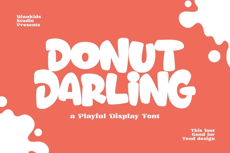 a font that says donut darling on the front and side of an orange background