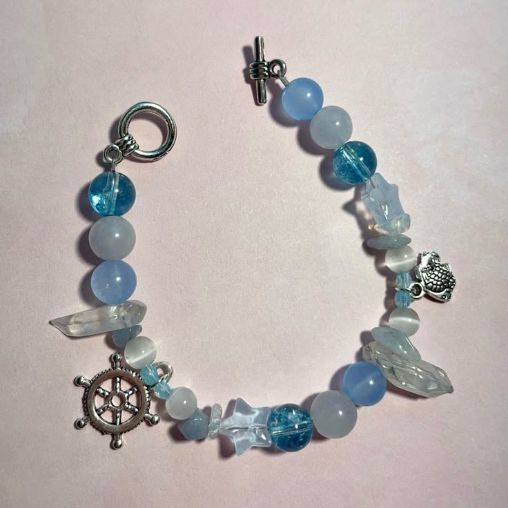 7 Inches In Length. Ocean Charm Bracelet, Sea Themed Bracelet, Pastel Bracelet Ideas, Ocean Themed Gifts, Ocean Themed Bracelets, Ocean Bracelet Ideas, Ocean Themed Jewelry, Fish Bracelets, Oceanic Jewelry