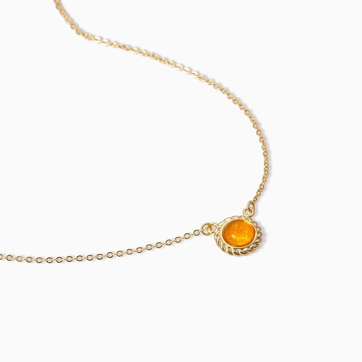 Our Wonderland Necklace is a perfect simple chain necklace with a pop of orange. For a full look, pair this gold necklace with our flower-inspired Wonderland Earrings. Orange Chain Jewelry For A Gift, Orange Chain Jewelry As Gift, Elegant Orange Jewelry With Chain, Elegant Orange Chain Jewelry, Yellow Dainty Jewelry With Adjustable Chain, Orange Round Pendant Necklace, Yellow Gold-plated Necklace With Gold Chain, Yellow Gold Plated Necklace With Gold Chain, Orange Metal Necklace For Gift