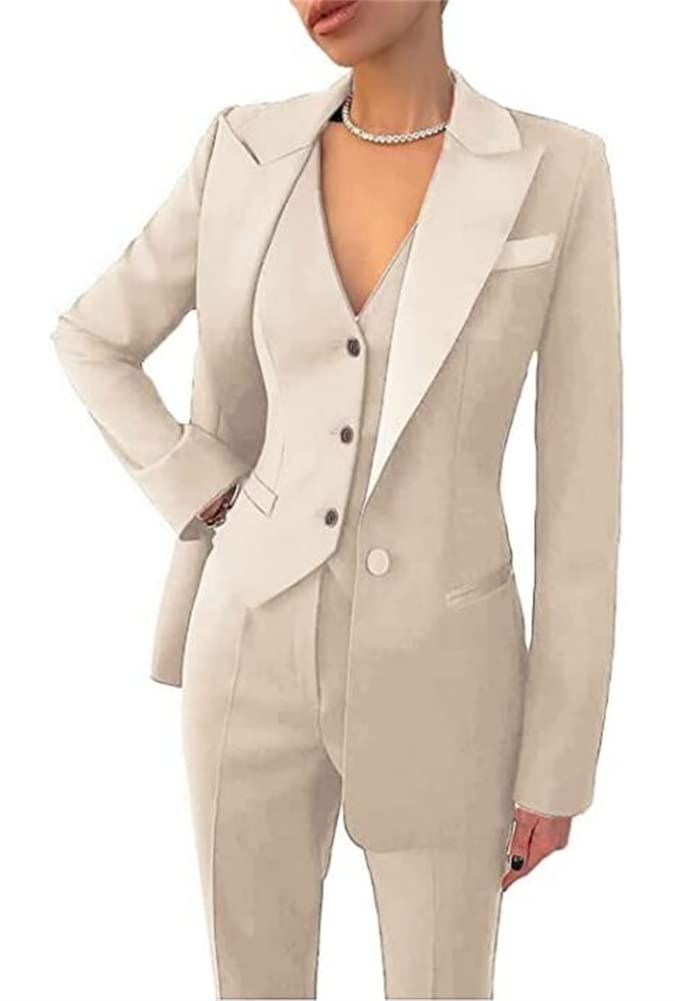 PRICES MAY VARY. Material:This Women suits is made of high quality material,75% Polyester and 25% Viscose.the fabric is Comfortable, breathable, softer, smoother. Regular fit cutting design, elegant chic style.The 3 Pcs Women tuxedo suits are really unique and elegant for you to stand out in party wedding or graduation.also this is best gifts for your mother,wife,daughter or girlfriends. Women Blazer Suit Set Details:a coat/blazer and a pants and 1 Vest.Slimming fit for the women.also we can cus Pantsuit Wedding, Womens 3 Piece Suit, Womens Casual Suits, Wedding Pantsuit, Party Wear Suits, Suits Formal, Pant Suits For Women, Tuxedo Women, Work Blazer