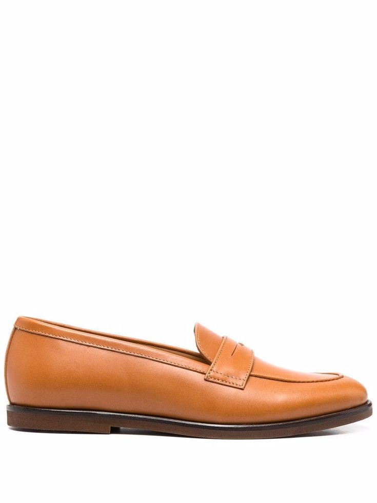 cognac brown leather leather lining branded insole almond toe slip-on style low heel Loafers Brown, Brown Belt, Driving Shoes, Fall 2023, Leather Loafers, Low Heels, Loafer Shoes, Cognac, Brown Leather