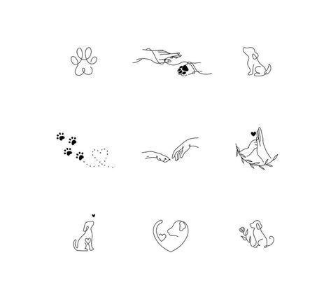 several different types of animals and their tracks on a white background with the words dogs written in