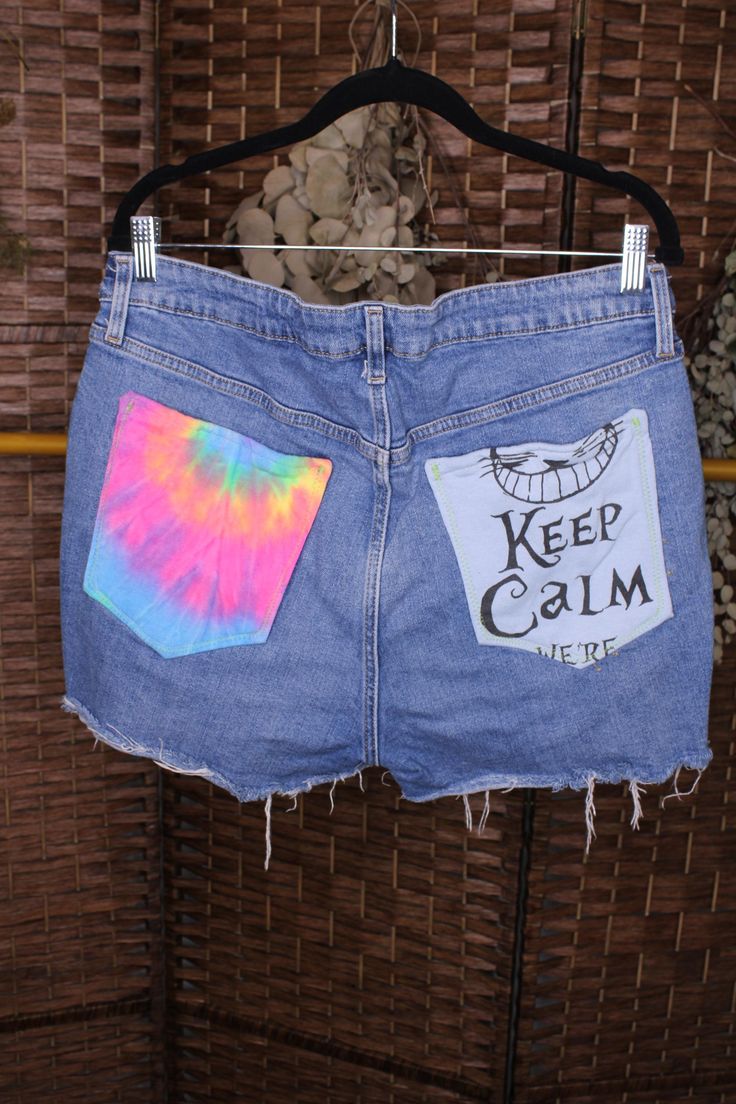 Upcycled blue jean shorts. Y2k Style Cutoff Medium Wash Shorts, Y2k Medium Wash Cutoff Shorts, Y2k Style Medium Wash Cutoff Shorts, Blue Cotton Y2k Shorts, Fun Relaxed Fit Shorts, 90s Style Cotton Jean Shorts With Pockets, Multicolor Denim Jean Shorts, Y2k Cutoff Jean Shorts With Pockets, Y2k Style Cutoff Jean Shorts With Pockets