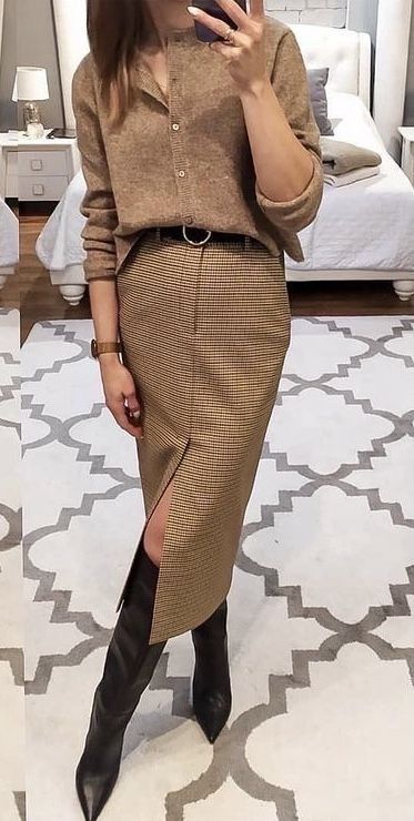 Casually Chic, Skirt And Boots, Chique Outfits, Mode Casual, Looks Street Style, Classy Fashion, Looks Chic, 가을 패션, Work Outfits Women