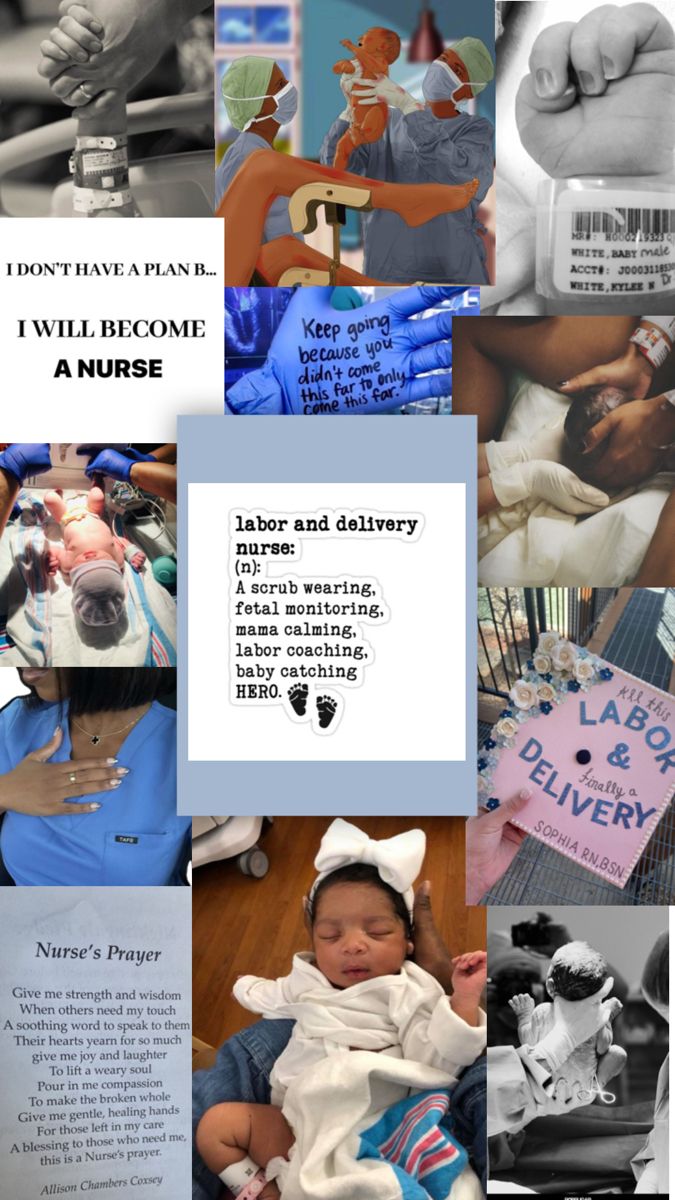 a collage of photos with babys and birth pictures in black and white, including the words i will become a nurse