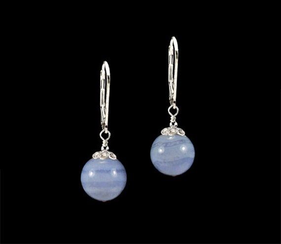 genuine blue lace agate round beads 10mm 925 sterling silver floral beads 925 sterling silver round beads 925 sterling silver stamped ear wire earrings Total length is approx. 1.25 inches ( from the top of the ear wire ) Also available with leverback ear wire. Also available in 14k yellow gold filled. Your jewelry will arrive in a beautiful gift box. #14501BLK2S Blue Lace Agate, Wire Earrings, Lace Agate, 925 Sterling Silver Earrings, Boutique Jewelry, Ear Wire, Blue Lace, The Ear, Round Beads