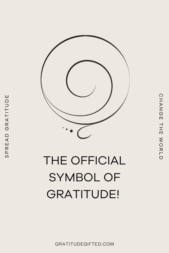 the official symbol of gratitude is shown in this black and white poster