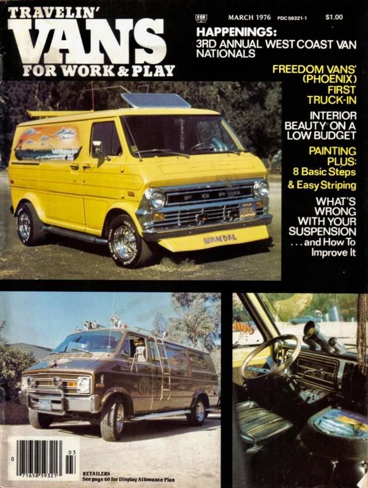 an advertisement for the van's for work and play magazine, with pictures of cars