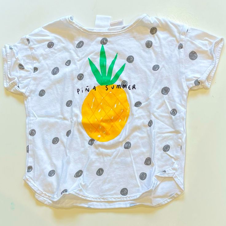 Zara Toddler T-Shirt Pineapple Print Nwot Size: 2-3 Years It Runs A Little Bit Big Green T-shirt For Summer Playwear, Green T-shirt For Playwear In Summer, Casual Green T-shirt For Summer, Spring Playwear T-shirt With Cartoon Print, Cartoon Print T-shirt For Spring Playwear, Summer Crew Neck Top For Playwear, Spring Cartoon Print T-shirt For Playwear, Casual Cartoon Print T-shirt For Playwear, Casual Tops With Cartoon Print For Playwear