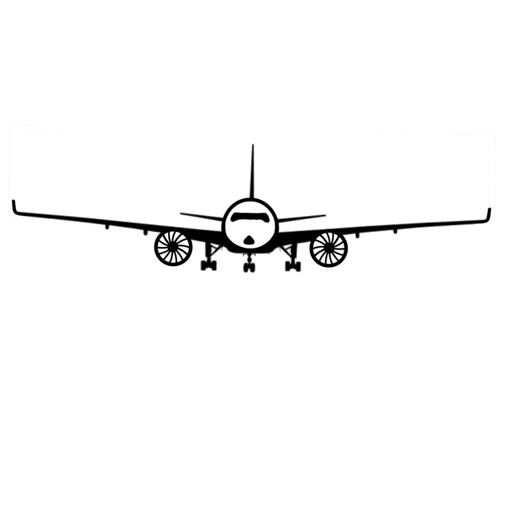 an airplane is flying in the sky on a white background with black lines and dots