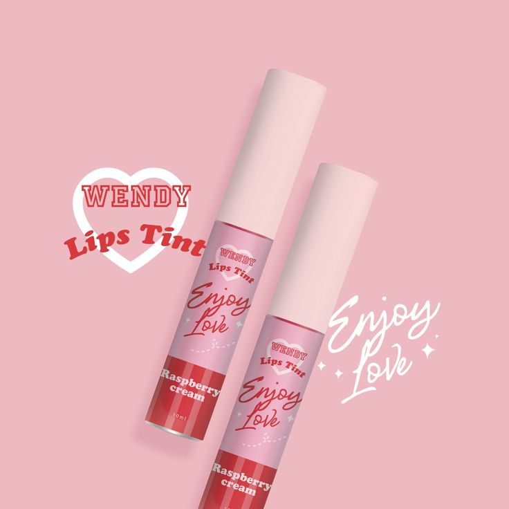 Pink daily enjoy raspberry. Lips tint package  ads campaign design by Mood Lemon. #moodlemon #moodlemoncreative #brandingagency #advertisingagency #graphicdesign #graphicdesigner #brandidentity #brandingdesign #packaging #packagedesign #productdesign #productdesigner #adcampaign Brand Name Ideas For Liptint, Liptint Label Design Layout, Liptint Name Ideas, Lip Tint Packaging Ideas, Lip Tint Brand Name Ideas, Liptint Label Design, Lip Tint Layout Design, Lip Tint Packaging, Lipstick Packaging Design