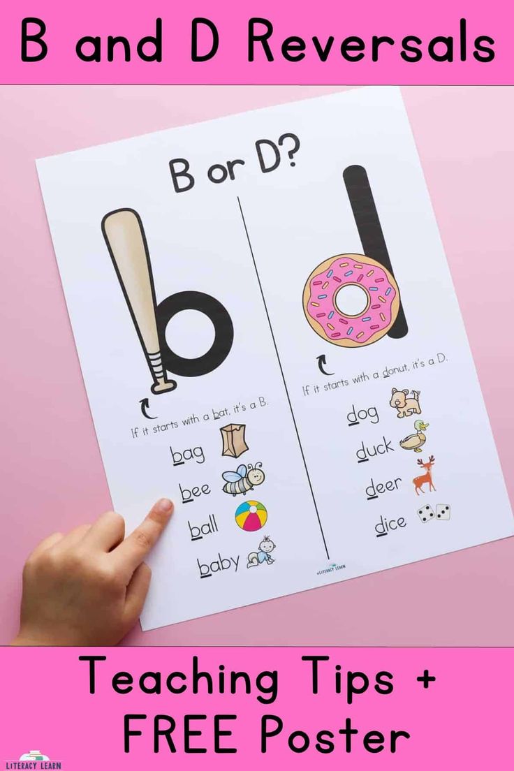 a hand holding up a poster with the words b and d reversals