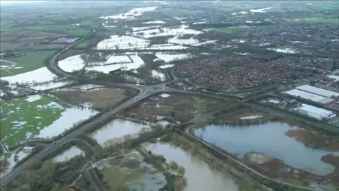 Flooded land in Leicestershire