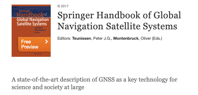 Springer Handbook of Global Navigation Satellite Systems