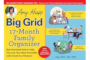 2025 Amy Knapp's Big Grid Family Organizer Wall Calendar: 17-Month Giant Fridge Calendar for Mom with 175+ Stickers (Hanging 