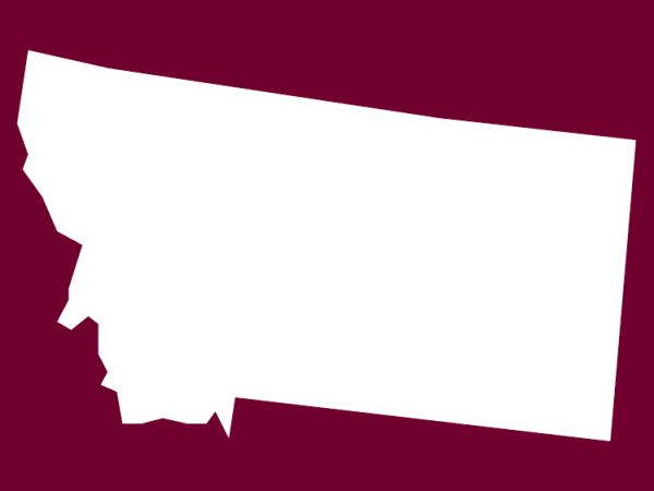 maroon colored icon of state of montana