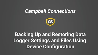 backing up and restoring data logger settings files using device configuration