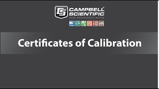 certificates of calibration