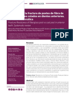 Resistencia A La Fractura de Postes de Fibra de Vidrio Vs Postes Colados en Dientes Anteriores