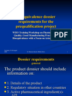 Bioequivalence Dossier Requirements For The Prequalification Project