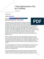 Factors Which Make Implementation of The New Curriculum A Challenge