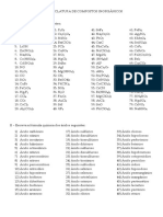 Exercícios Sobre Nomenclatura de Compostos Inorgânicos