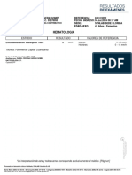 Hematologia: Estudio Resultado Valores de Referencia