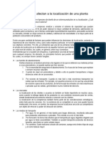 Factores Que Afectan A La Localización Planta