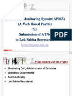 Audit para Monitoring System (Apms) (A Web Based Portal) For Submission of Atns To Lok Sabha Secretariat