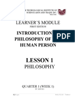 Learner'S Module: Introduction To Philosophy of The Human Person