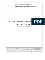 Calculation and Specification of Ballast System: Design Iv Machinery System Departement of Marine Engineering