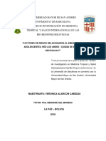 Factores de Riesgo Relacionados Al Embarazo en Adolescentes, Red Los Andes - Ciudad de El Alto GESTION 2017