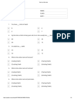 Revision Worksheet-Teeth and Microbes