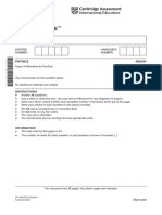 Cambridge IGCSE: PHYSICS 0625/61