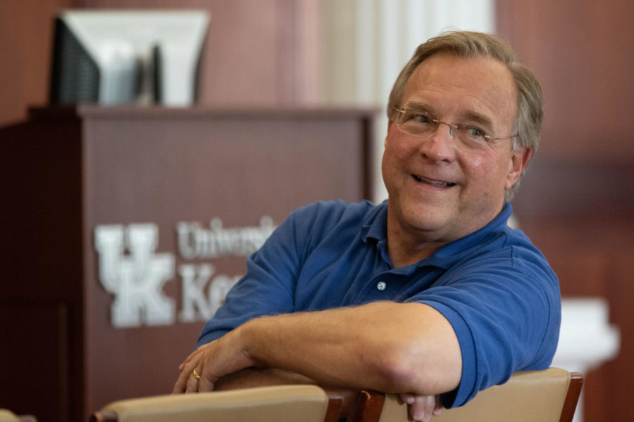 Journalism professor Buck Ryan before a College of Communication and Information meeting with President Eli Capilouto on Friday, September 21, 2018 in Lexington, Kentucky. Photo by Michael Clubb | Staff