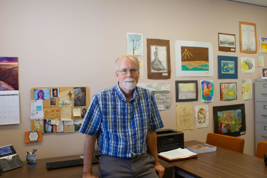 University of Kentucky Philosophy Chair David Bradshaw poses for a portrait on Wednesday, Sept. 21, 2022, in his office in Patterson Office Tower at the University of Kentucky in Lexington, Kentucky. Photo by Maria Rauh | Kentucky Kernel