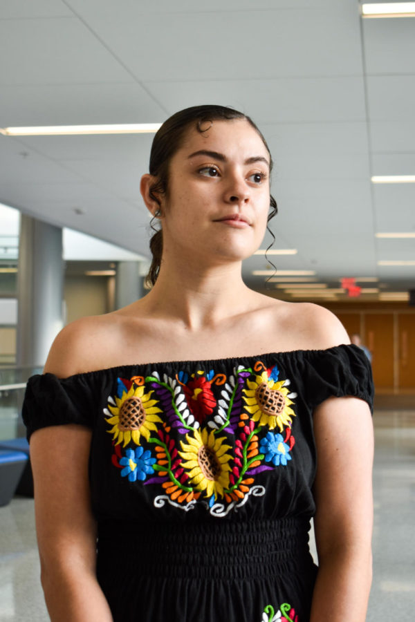 Latino Student Community Specialist Ruth González Jiménezon poses for a portrait on Tuesday, Nov. 1, 2022, at the Gatton Student Center in Lexington, Kentucky. Photo by Abbey Cutrer | Staff