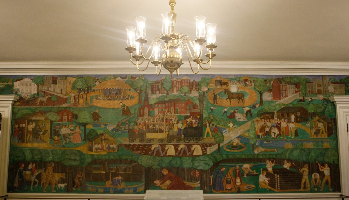 Ann Rice O'Hanlon's mural inside Memorial Hall on Tuesday, November 24, 2015, in Lexington, Kentucky. Photo by Joel Repoley | Staff 