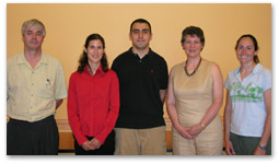 Jan Hopmans; schlarship recipient, Sandrine Journet; scholarship recipient, Tony Orozco; scholarship donor, Dr. Match Olney; and scholarship recipient, Julie Baker